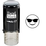 Round Teacher Stamp - Cool Shades Emoji - Black Ink