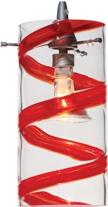 Prima Lighting 763-L0-T2-PS-BK-BC Tublix II Series LED Pendant with Peppermint Stripe Glass
