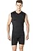 TM-MUV06-BLK_Medium Tesla Men's V Neck Sleeveless Cool Dry Compression Muscle Tank Baselayer MUV06