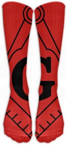 Black Freemason Graffiti Stockings Long Tube Socks,Great Quality Sports Soccer Football Socks Thanksgiving Christmas Gifts For Women Men Teens One Size 1 Pair By Uxjam