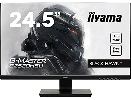 Iiyama Gmaster Black Hawk G2530Hsub1 Moniteur Gaming 24,5" Ful Hd 1 Ms Freesync 75 Hz Vga/Dp/Hdmi Hub Usb Vga/Hdmi/Dp Multimédia Chã¢Ssis Slim Noir