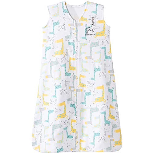 Halo Sleepsack Cotton Wearable Blanket, Neutral Giraffe, Medium - Thumbnail 5