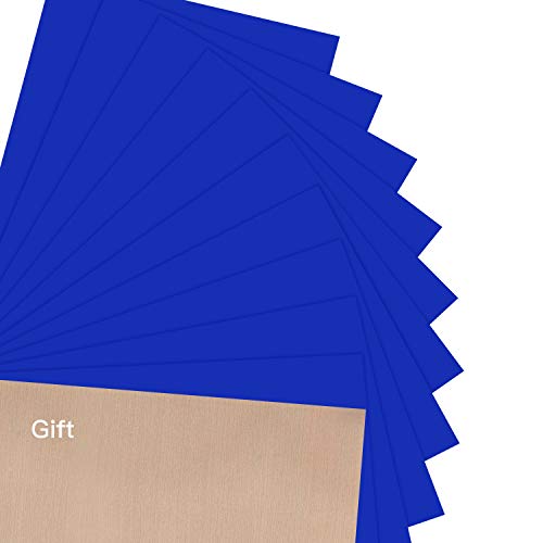 JANDJPACKAGING Blue HTV Vinyl for T-Shirts 12"x10" Heat Transfer Vinyl 10 Pack Iron on Vinyl (Navy Blue) - Thumbnail 7
