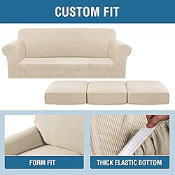 H.VERSAILTEX 4 Piece Stretch Couch Covers for 3