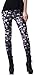 QZUnique Women's Skull Print Footless Cool Sexy Leggings Yoga Pants X-Small Small Grinning Skull