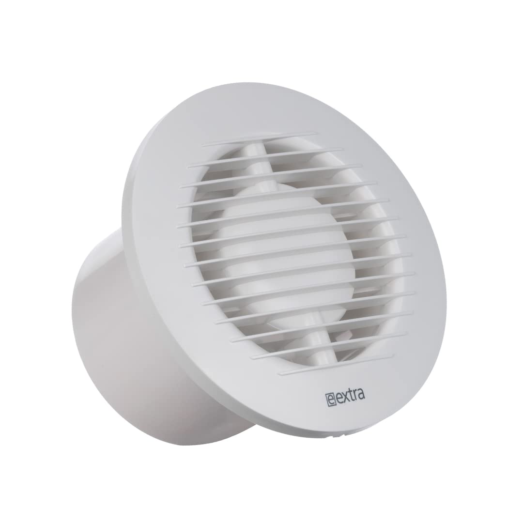 EUROPLAST Diameter 100 mm Silent Air Extractor – White Bathroom Fan – Wall Fan for Kitchen, Toilet, Bathroom