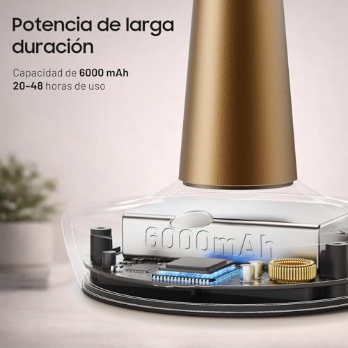 HYMZP Rechargeable 6000mAh Wireless LED Table Lamp, 3 Colour Temperatures and Continuous Touch Dimming, IP54 Waterproof, Modern Design with Memory, for Indoor and Outdoor (2 x Bronze)