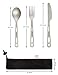finessCity Titanium Utility Cutlery Set Extra Strong Ultra Lightweight (Ti), Eco-Friendly 3 Piece Knife Fork & Spoon Utensils Set for Home/Travel/Camping in Easy to Store Case (3-Piece Cutlery Set)