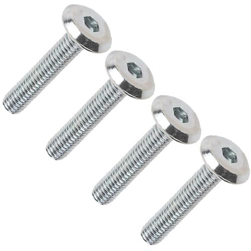 KBSA® M8 (8mm) Joint Connector Bolts Barrel Bolts Hex Allen Key Socket Flat Head Bed Furniture Joint Connecting Screws Bright Zinc Plated M8 x 25mm (Pack of 4)