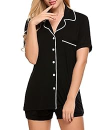 Ekouaer Juego de piyama mangas cortas con pantalón corto, para mujer.