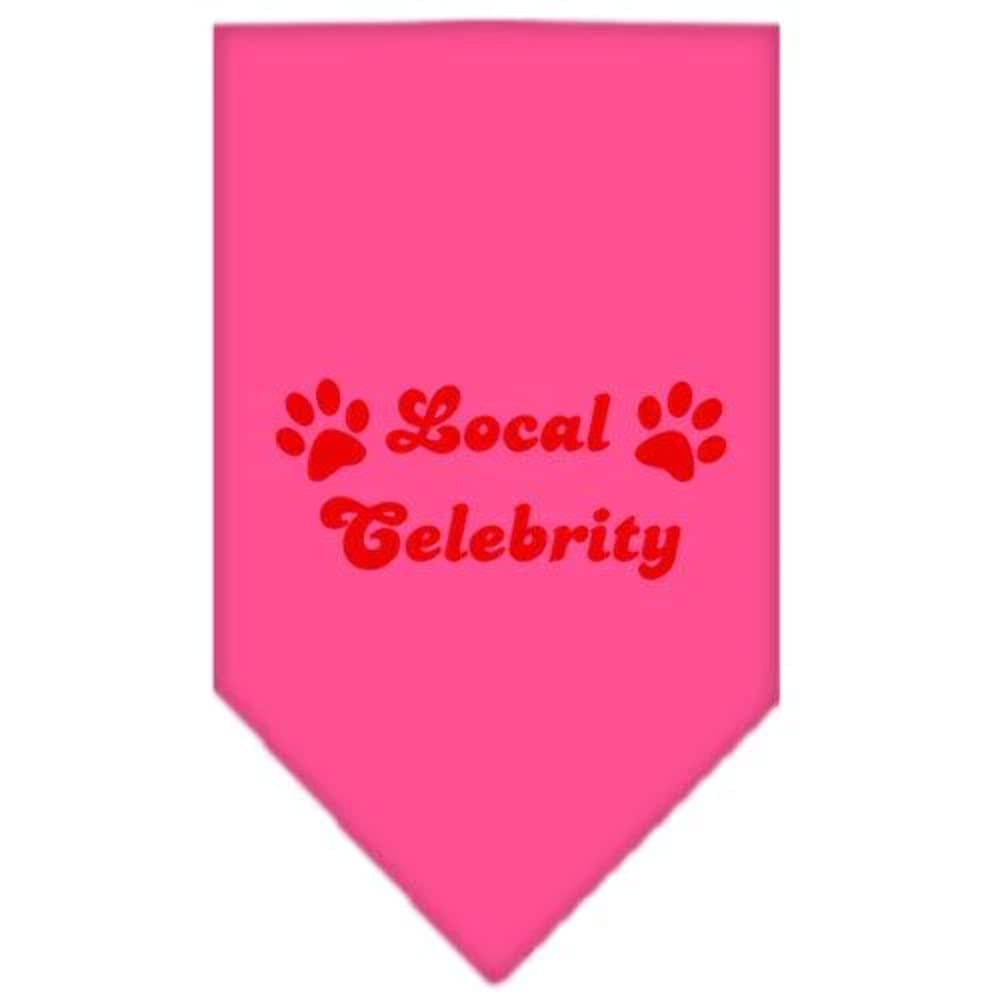 Mirage Local Celebrity Screen Print Dogs Bandana, Small, Bright Pink