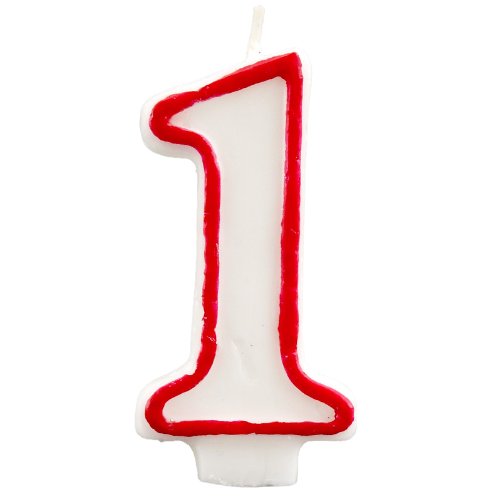 #1 red molded candle