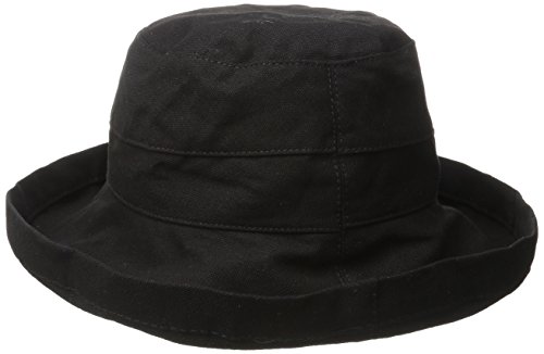 Scala Women's Medium Brim Cotton Hat, Black, One Size