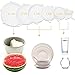 Silicone Stretch Lids, MOULEI Stretch and seal lids BPA-Free, 6-Pack Food Cover Lids for Dishes, Jars, Bowls, Pot, Food cans and Fruits, Dishwasher Safe