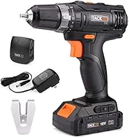 Cordless Drill Driver, TACKLIFE 18V, 1.5Ah Professional Combi Drill Set, LED Light, 2-Speed all-metal 10mm Spindle,...