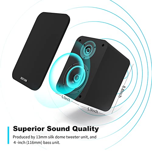 BESTISAN Bluetooth Bookshelf Speakers,Bookshelf Active Speakers with