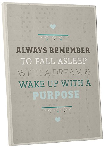Pingo World 0108QCP815G “Wake Up with Purpose Motivational Happiness Quote” Gallery Wrapped Canvas Print, 16″ x 20″, Variable