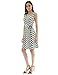 PattyBoutik Women V Neck Sleeveless Print Dress (Ivory and Black 27 Small)