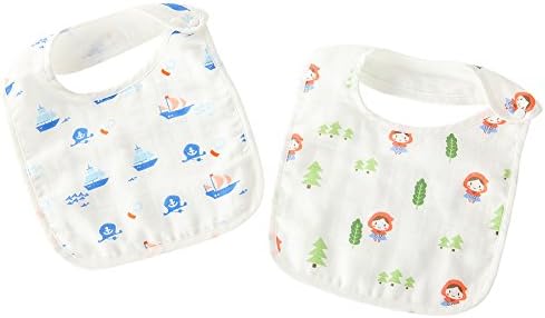 YABEIBI-100% Cotton 2 Pack Bibs For Boys And Girls Soft Cotton With Snaps For Teething Drooling Feeding-Perfect For Newborn Infant Toddlers &amp; Baby Shower And Gift Basket