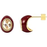 RENAIZ Cubic Zirconia Drop Earrings for Women In Burgundy, Black, Pink 14K Gold Plated Hypoallergenic Teardrop Stud Lightweight Sparkling CZ Fashion Jewelry Raindrop Ear Lobe Accessory Gift For Her