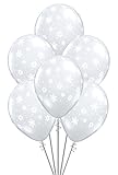 Qualatex Snowflakes-A-Round Biodegradable Latex Balloons, Diamond Clear Color, 11-Inches (12-Units)