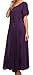 Sakkas 15227 - Hailey Cap Sleeve Caftan Long Embroidered Stonewashed Dress - Purple - L/XL