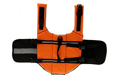 Dog Life Jacket Safety Reflective Vest Pet Life Preserver (Orange, M)