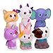 FORTON Kawaii Slow Rising Squishy Toys Animals Unicorn Cat Dog Cow Fox Elephant Squishies Pack of 6