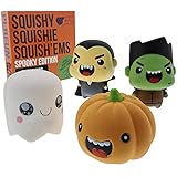 Purple Ladybug Novelty Slow Rising Halloween Spooky Jumbo SQUISHIES Pack: Gift Box Includes Vampire, Ghost, Pumpkin, and Frankenstein Kawaii Soft Squishy Toys - Squishys are Great Sensory Toys!