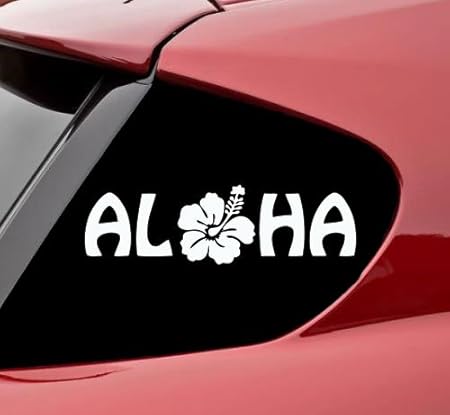 Amazon ハワイの普通の車によく貼ってある Aloha ハワイ バンパーステッカー 小サイズ 並行輸入品 ステッカー デカール 車 バイク