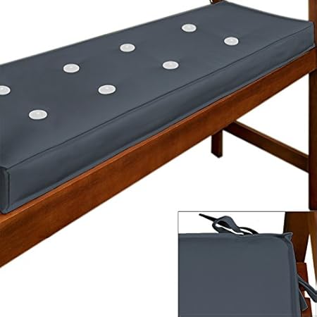 Detex® Bankauflage | Wasserabweisend | Extradick | 3er Auflage | 145cm | Sitzkissen Sitzauflage Sitzpolster Bankpolster Aufla