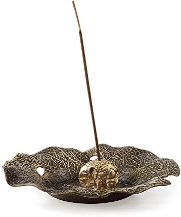 MEDOOSKY Incense Holder Burner Copper Elephant &amp; Lotus(Stick/Cone Incense)