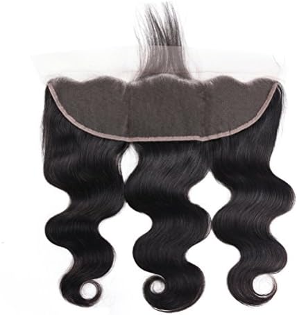 10 A Free Part 13x4" Full Frontal Lace Closure Ear to Ear Brazilian Body Wave 100% Unprocessed Virgin Human Hair Lace Front Closures Bleached Knots Nature Color (13X4 14")