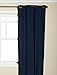 eclipse Microfiber Total Privacy Blackout Thermal Grommet Window Curtain for Bedroom (1 Panel), 42 in x 95 in, Navy