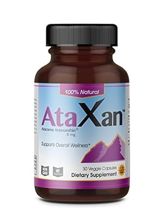 AtaXan Astaxanthin CERTIFIED NATURAL 4mg fill - 70ct - from micro algae grown in the cleanest air on...