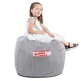 Snuggly Corduroy Stuffed Animal Storage Bean Bag Cover,Kids Soft Toys Clean Up&Organizer,Reinforced Seams,Large 32