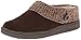 Clarks Womens Slipper Suede Leather Knitted Collar Clog Slippers - Plush Faux Fur Lining