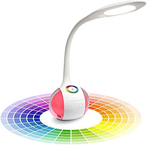 Touch Sensitive 5W LED Dimmable RGB Mood Light Desk Lamp 3 Level Dimming Flexible Goose Neck Colour Changing Base [Energy Class A++]
