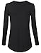 Women's Long Sleeve Flow Blouse Top, Round Neck Pleated Front, XXL Black
