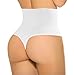 ShaperQueen102B Thong - Womens Best Tummy Control Cincher High-Waist Shapewear Trainer Body Shaper Girdle Faja Sexy Underwear (M, White)