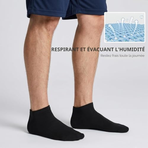 10 Paires Chaussettes Basses Homme Femme - Coton Socquettes Peigné