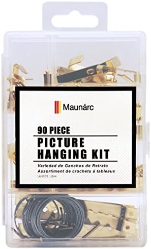 Picture Hanging Kit Variety Pack, 90 pieces, Includes Most Important Hooks (10lb - 50lb), For Hanging Frames, Mirrors, Artwork, Photos, Includes Nails, Sawtooth Hangers, Screw Eyes by MBTools