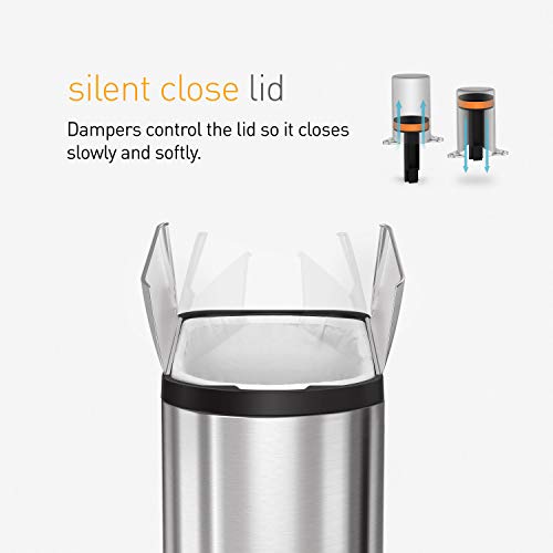simplehuman 10 Liter / 2.6 Gallon Butterfly Lid Bathroom Step Trash Can