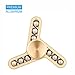 Tri-Fidget Hand Finger Spinner Metal Toy Time Killer for ADD, ADHD, Anxiety, and Autism Adult Children (Golden)