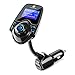 Bluetooth FM Transmitter for Car, Houzetek Wireless In-Car Radio Transmitter Adapter with Dual USB Port, Phone Music Player Car Charger with 1.4 Inches Display, Support TF Card Slot AUX Input