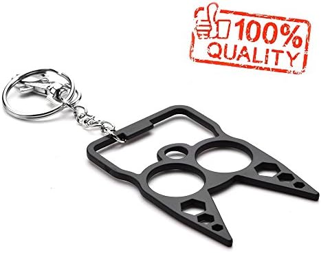 4 in 1 Multitool Keychain- Bottle Opener, Screwdriver and Wrench Outdoor Multifunction Tool (1, CAT)
