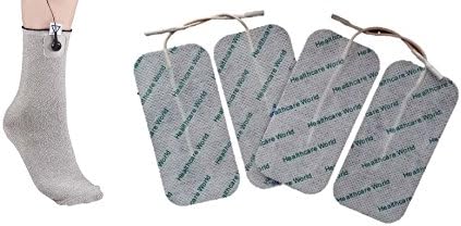Silver Tens Sock Conductive Garment & 4 Large Healthcare World Tens Pads