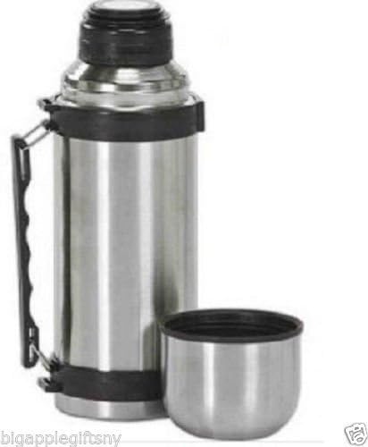 Vacuum Stainless Steel Insulated Coffee Soup Bottle thermos w. Handles1 Liter by uniwaer