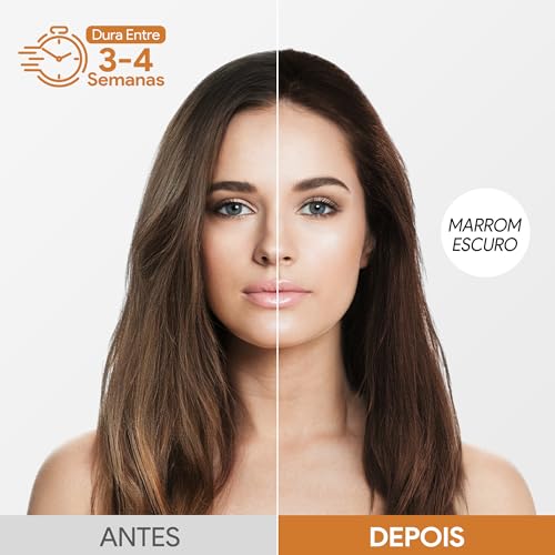 IIIMEIDU Shampoo de Tintura 3 em 1 Marrom escuro Natural 500ml – Cobre Cabelos Brancos Instantaneamente – Fórmula com Extratos Naturais – Para Homens e Mulheres