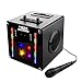 SingCube Rechargeable Bluetooth Karaoke Machine Lights and Two Microphone, 5W (SINGCUBE01)